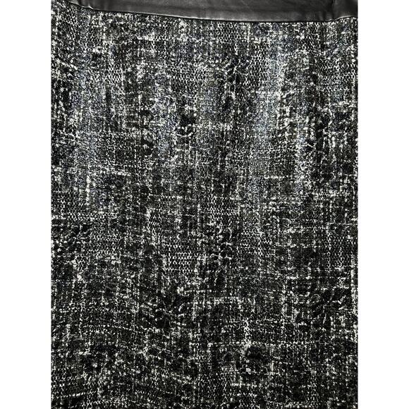 BANANA REPUBLIC Black White Tweed Lined Acrylic Skirt Career Business Womens 12 - Picture 2 of 7